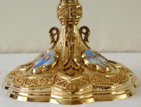 Solid silver gilt antique French Gothic Chalice.
